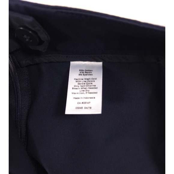 Talbots Women Pants Chatham Ankle 16 Navy Blue Side Zip Stretch Career Slim Leg - Picture 6 of 10